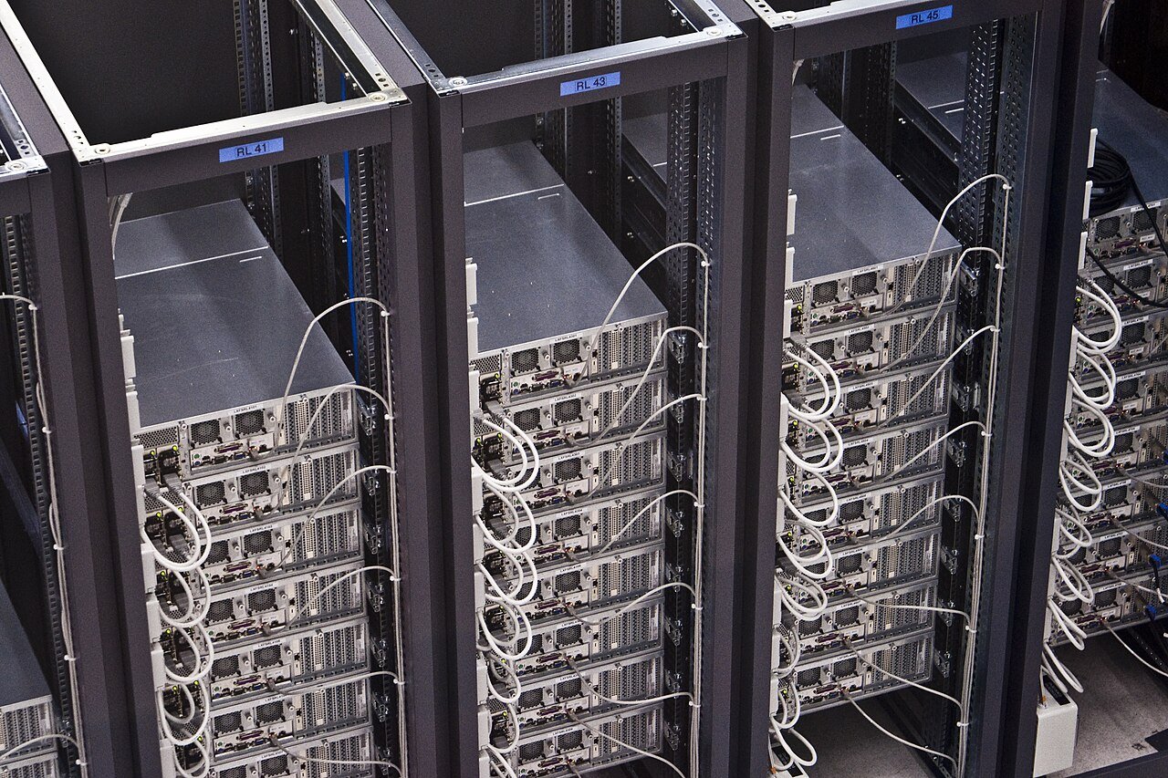 Server room at a large research computing facility
