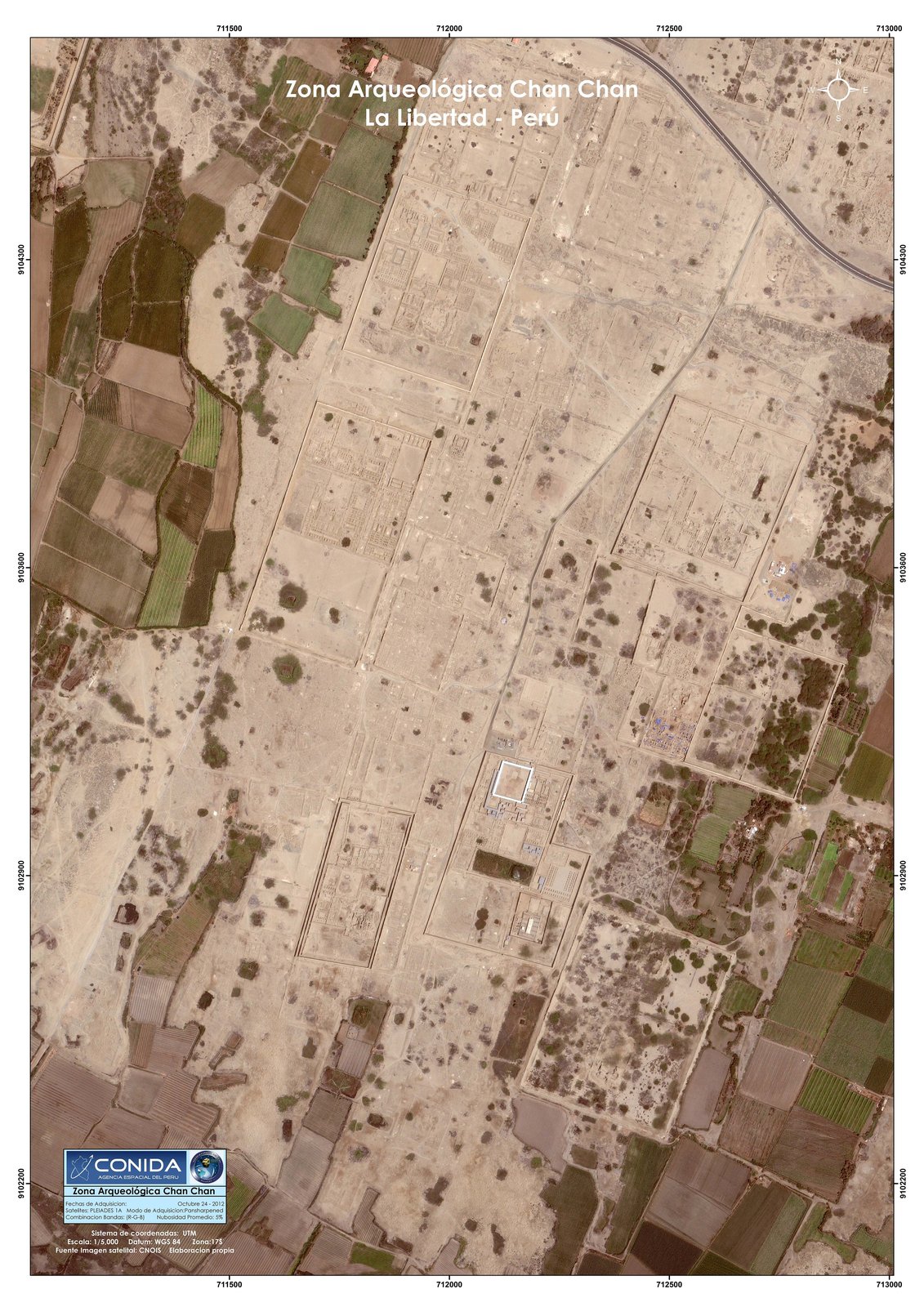Aerial view of Chan Chan archaeological zone